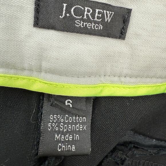 J Crew Minnie Crop Pants 6 Black Mid Rise Stretch Twill Skinny Side Zip Preppy - Picture 4 of 9